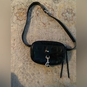 Rebecca Minkoff black patent leather belt bag